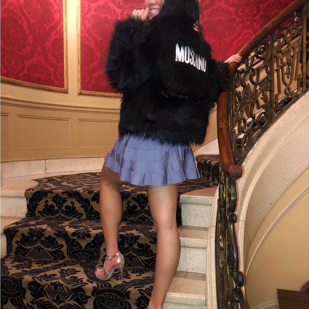 Moschino x H&M faux fur black jacket S - Picture 2 of 8